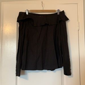 Zara black linen off the shoulder top